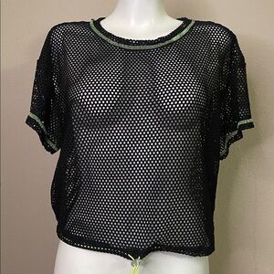 Eye Candy Black Mesh streetwear club Top L 🖤🖤